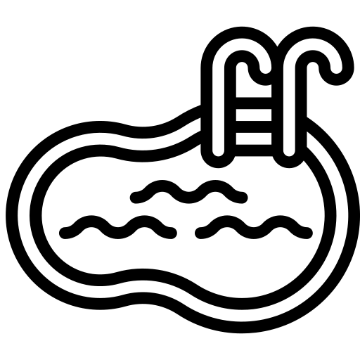 Icon of a swimming pool representing infinity edge swimming pool